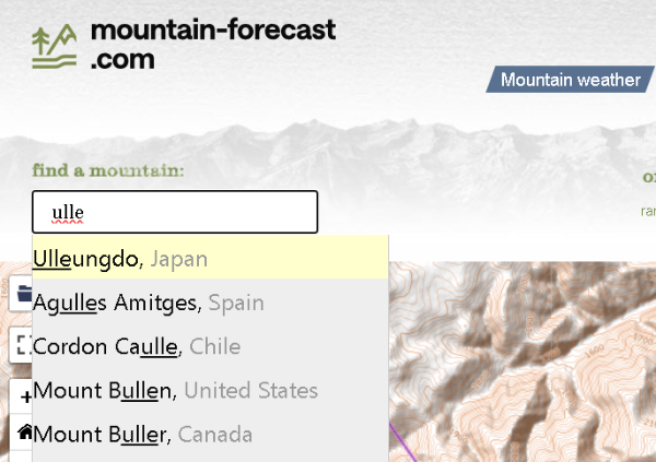 검색창에도 울릉도 옆에 'JAPAN'으로 표기