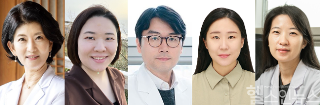 (왼쪽부터) 신경과 이향운, 신경외과 양나래, 김영구, 융합의학연구원 안형미, 정신건강의학과 김가은 교수 (이대목동병원 제공)