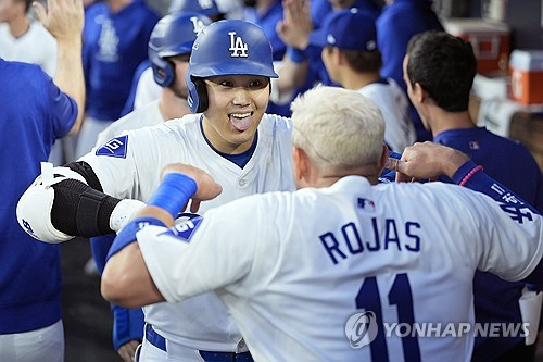 동점 3점포를 친 오타니 쇼헤이