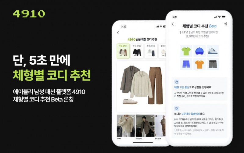 4910, 5초 만에 코디 추천하는 '체형별 코디 추천' 베타 론칭