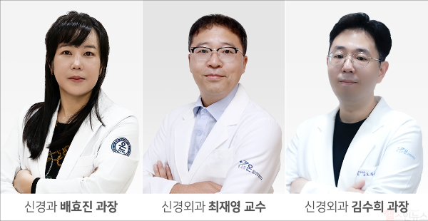 (왼쪽부터) 온종합병원 신경과 배효진 과장, 최재영 교수, 김수희 과장 / 사진출처=부산 온종합병원
