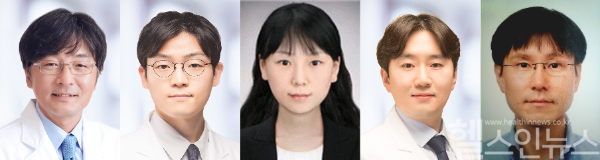 (왼쪽부터) 소아신경외과 김승기·김주환 교수, 소아암·희귀질환지원사업단 최승아 교수, 융합의학과 한도현 교수·단기순 박사 / 사진출처=서울대병원