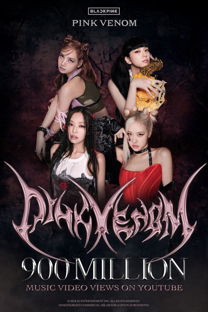 블랙핑크, ‘Pink Venom’ 뮤직비디오 9억 뷰 돌파…‘유튜브 퀸’ 왕좌 굳건