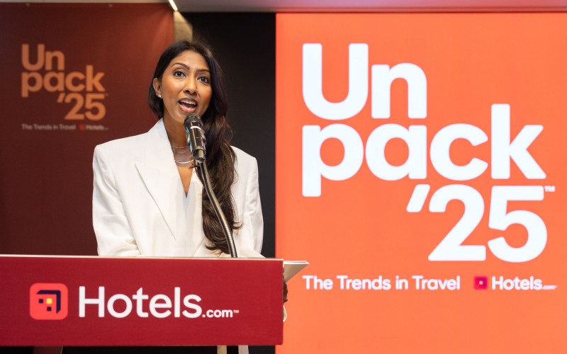 ▲ 익스피디아 그룹 라비니아 라자람(Lavinia Rajaram) 발표 현장(사진 제공: 호텔스닷컴)