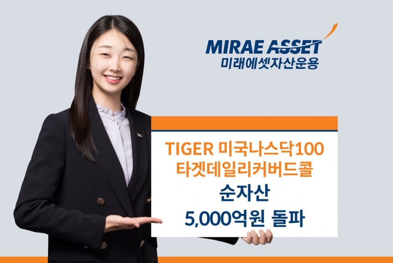 미래에셋, ‘TIGER 미국나스닥100타겟데일리커버드콜ETF’ 순자산 5,000억원 돌파