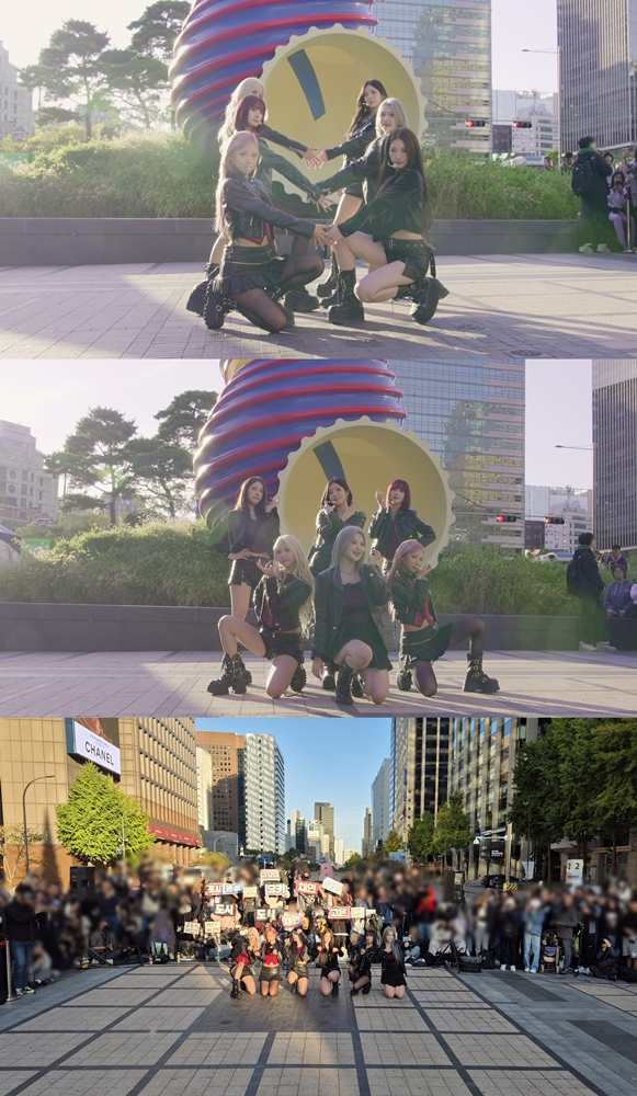 퍼플키스, 컴백 전 버스킹 성료…'강렬+다크' 퍼포먼스 선사