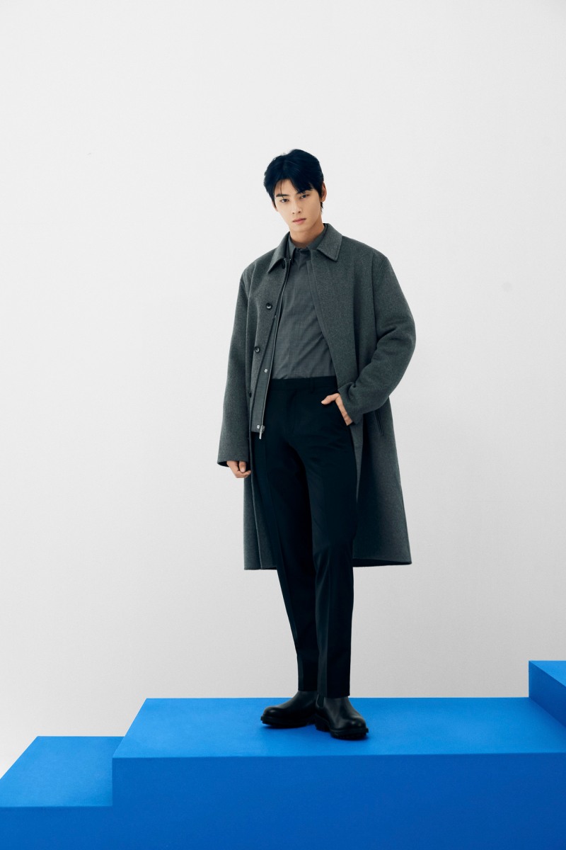 롱슬리브 더블 페이스 울 카 코트 (캘빈클라인 제공)