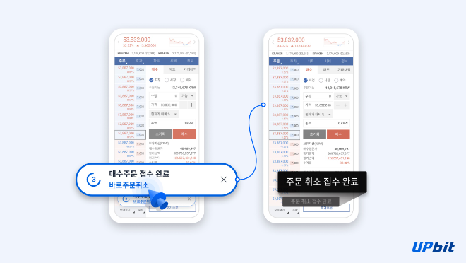 업비트는 이용자 편의성 강화를 위해 ‘실험실'에 주문취소 접수 기능 2종을 추가했다고 25일 밝혔다. ⓒ 업비트