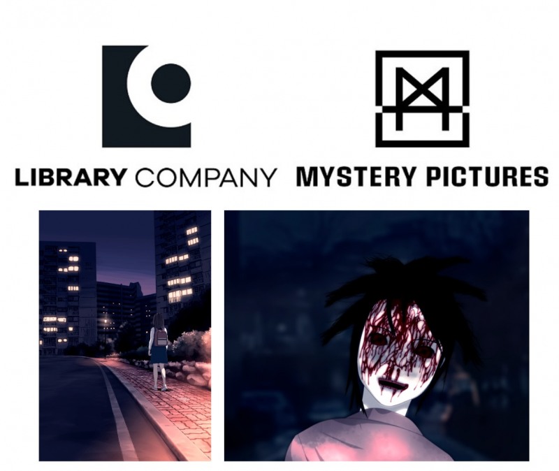 사진= (상단 좌측) ㈜라이브러리컴퍼니 로고 / (상단 우측) ㈜미스터리픽처스 로고 (제공: ㈜라이브러리컴퍼니, ㈜미스터리픽처스) / (하단) 원작 네이버웹툰 <봉천동귀신> 작가 호랑 (제공: 네이버웹툰)