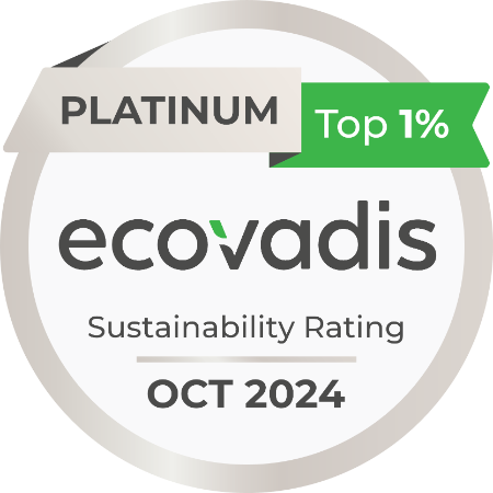 HS효성첨단소재는 글로벌 공급망 ESG 평가 기관인 에코바디스(EcoVadis)의 2024년 지속가능성 평가에서 최상위 등급인 ‘플래티넘 메달’을 획득했다고 29일 밝혔다. 사진은 HS효성첨단소재가 획득한 플래티넘 메달. (사진 = HS효성첨단소재 제공)