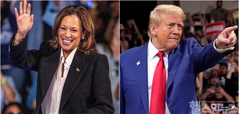 (왼쪽부터) 미국 민주당 대통령 후보 해리스 부통령과 공화당 후보 트럼프 전 대통령 (연합뉴스 제공)
