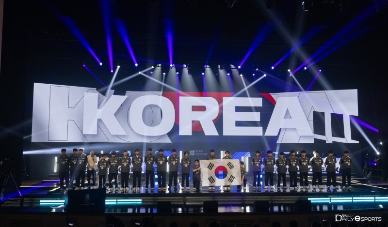 지난해 한중일 e스포츠 대회에 나섰던 한국 국가대표팀.