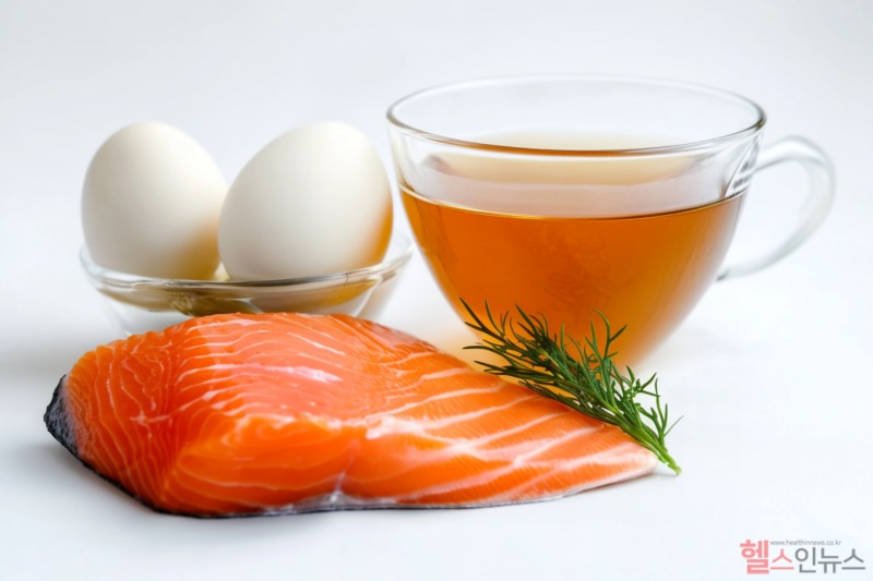 달걀은 하루 2개 정도 먹으면 좋다. 대추차는 몸에 열이 많은 사람은 피하도록 한다. 체온이 올라가면 잠에 들기 어렵다. (AI생성이미지)