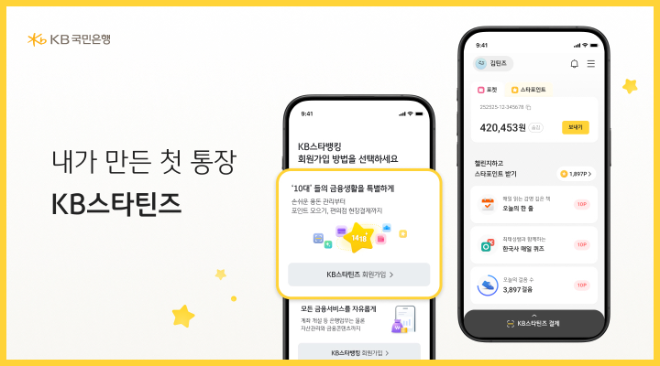 KB국민은행은 대표 플랫폼 KB스타뱅킹에 청소년 고객 전용 서비스인 'KB스타틴즈'를 오픈한다고 밝혔다. ⓒ KB국민은행