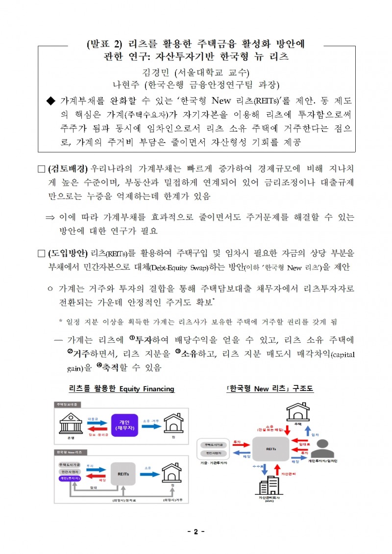 한국은행-한국금융학회 '우리나라 가계·기업 금융의 과제' 주제로 정책 심포지엄 개최