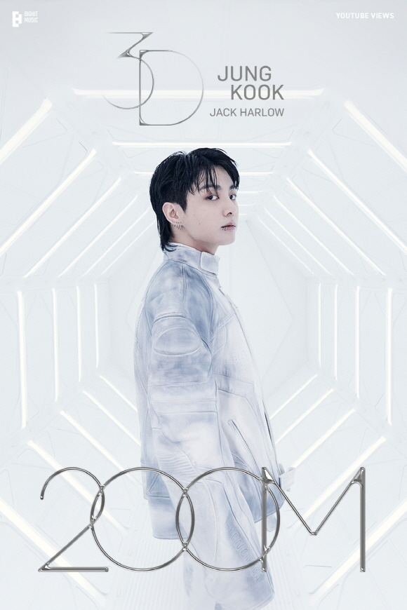 방탄소년단 정국, ‘3D (feat. Jack Harlow)’ 뮤직비디오 2억 뷰 돌파…솔로곡 통산 두 번째 2억 뷰 달성