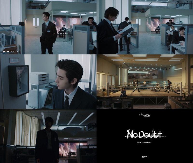 엔하이픈, 타이틀곡 ‘No Doubt’ 뮤직비디오 티저 첫 공개…시크한 회사원 변신