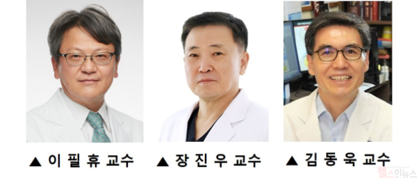 (왼쪽부터) 이필휴 세브란스병원 신경과 교수, 장진우 고려대학교 안암병원 신경외과 교수, 김동욱 연세대학교 의과대학 생리학교실 교수 (세브란스병원 제공)