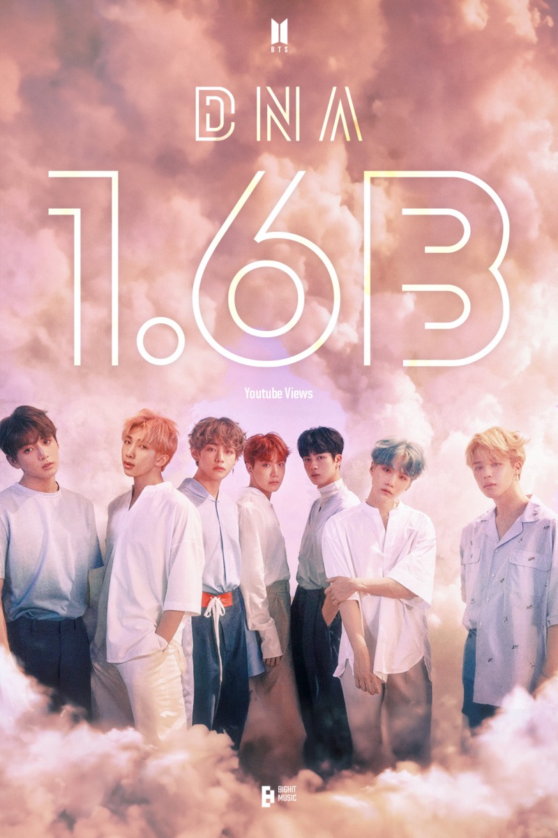 방탄소년단, ‘DNA’ 뮤직비디오 16억 뷰 돌파…팀 통산 세 번째