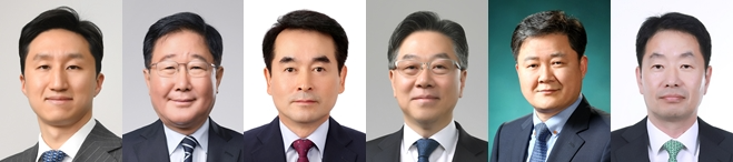 HD현대는 14일 2024년 사장단 인사를 단행했다고 밝혔다. 사진은 이날 내정된 HD현대 사장단의 모습. (왼쪽부터/직책은 내정된 직책) 정기선 HD현대 수석부회장, 조석 HD현대 부회장, 조석 HD현대삼호 대표이사 사장, 송명준 HD현대오일뱅크 공동대표이사 사장, 정임주 HD현대오일뱅크 공동대표 부사장, 김영기 HD현대일렉트릭 사장. (사진 = HD현대 제공)