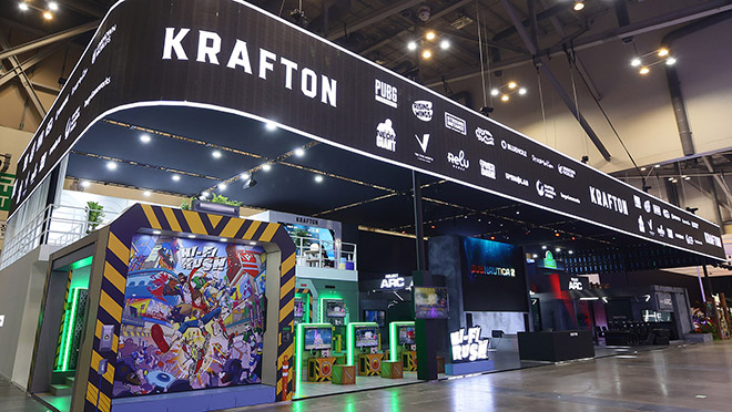 지스타 2024 중 운영되는 크래프톤 부스. 자료 제공 : 크래프톤