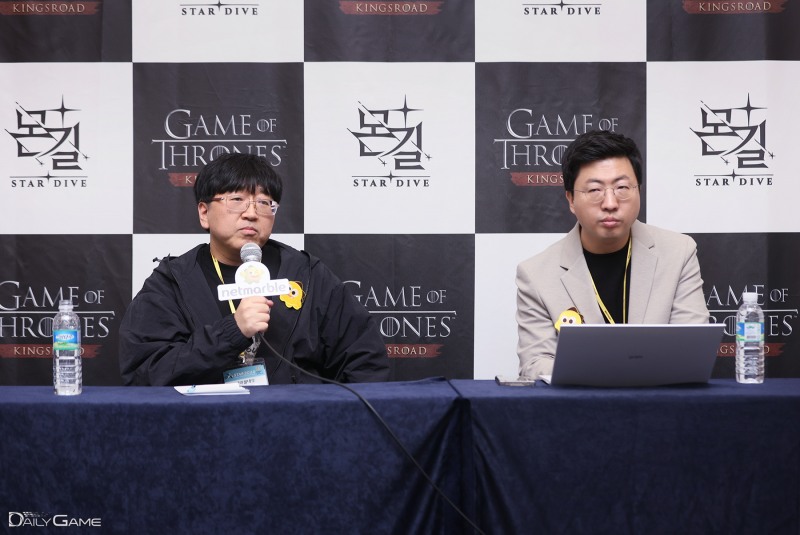 넷마블네오의 장현일 PD와 넷마블의 문준기 사업본부장.
