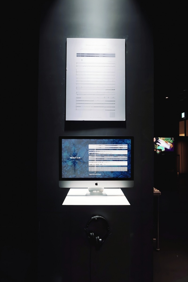 사진설명= 작품 ‘소리의 경계 너머(Beyond the Limits of Sound) 중 소음의 시각화 (악보화)