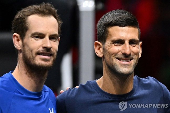 2022년 레이버컵 당시 머리(왼쪽)와 조코비치