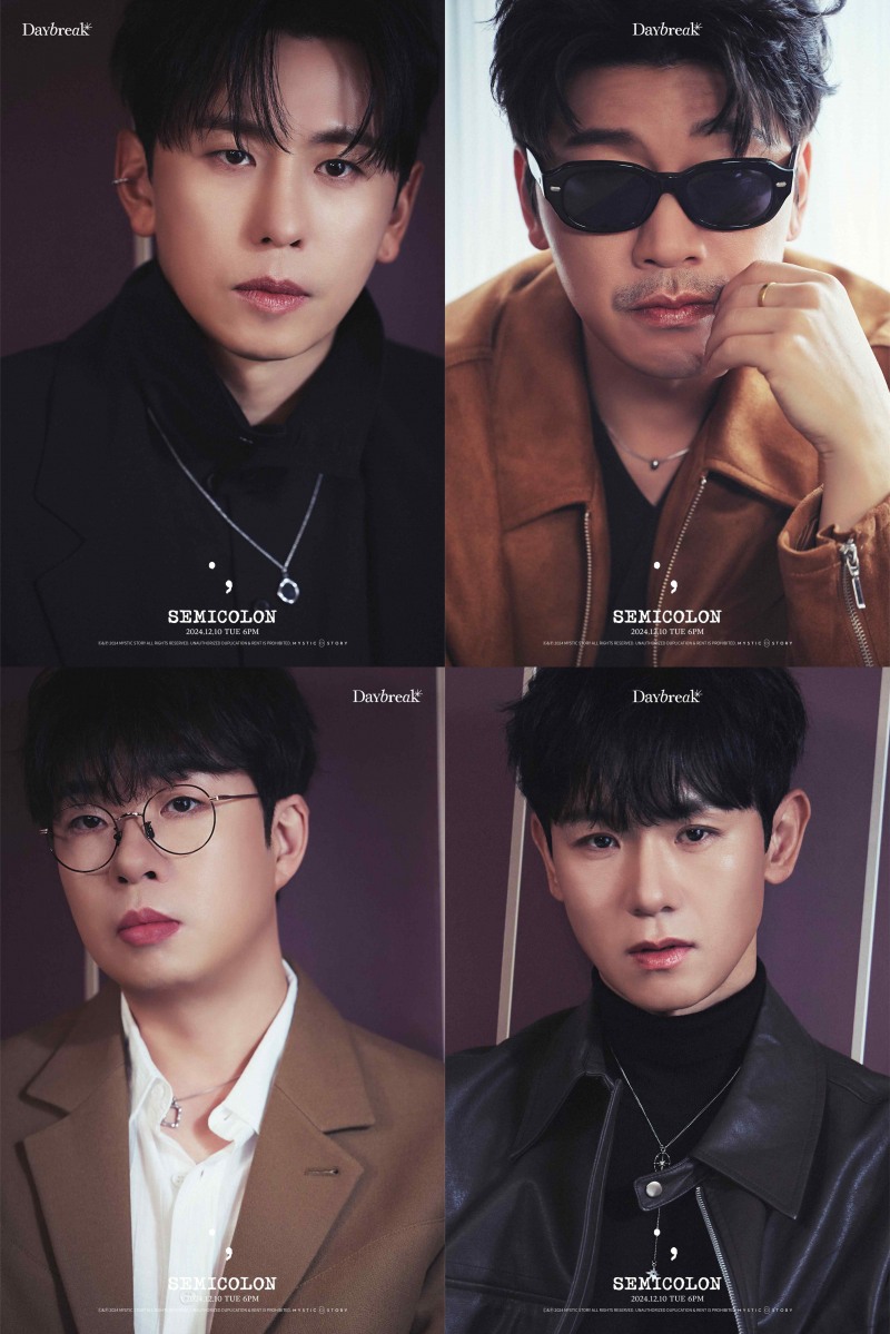데이브레이크, 미니 앨범 'SEMICOLON' 오피셜 포토 공개…카리스마↔아련 넘나드는 매력