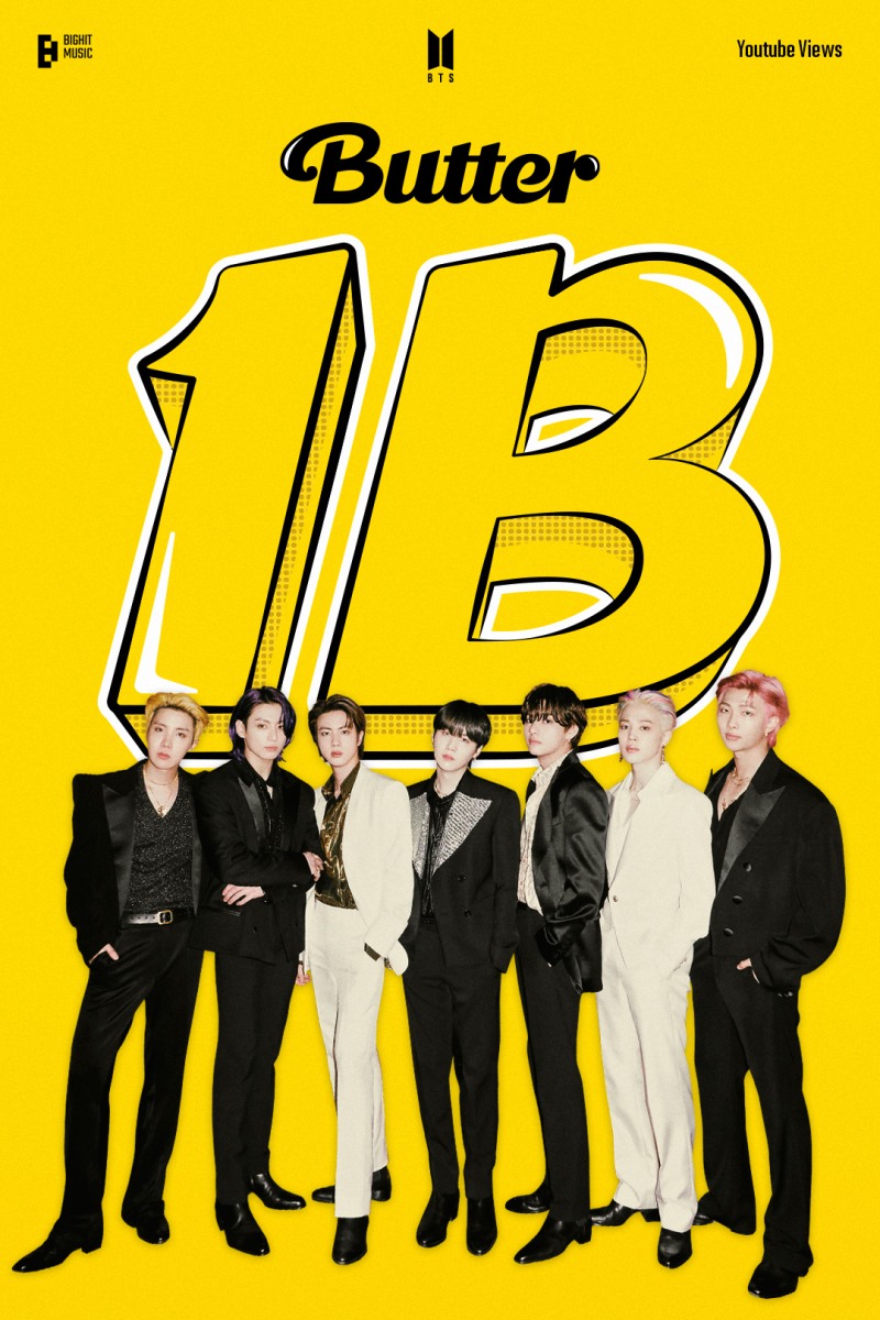 BTS, ‘Butter’ 뮤직비디오로 통산 일곱 번째 10억 뷰 달성…‘귀여운 고백 담긴 가사+매력적인 퍼포먼스’