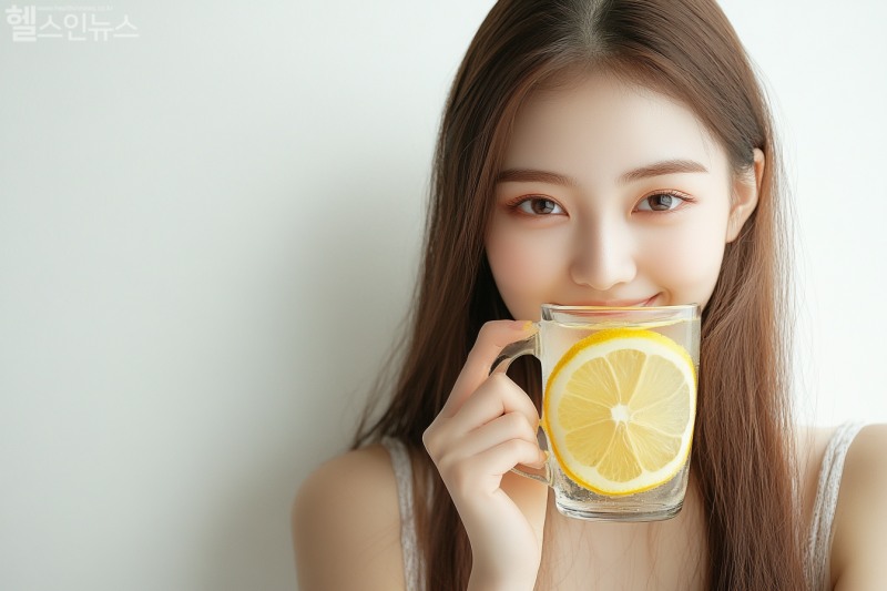레몬수는 레몬즙을 짜 물에 타 먹기도 한다. 신맛에 적응하기 어렵다면 얇게 썬 레몬을 물에 넣어 시작해도 좋다. (AI생성이미지)