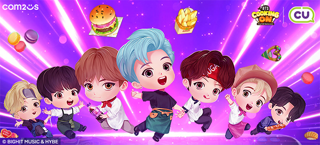 'BTS 쿠킹온: 타이니탄 레스토랑'과 편의점 'CU'의 컬래버레이션 이벤트 관련 이미지. 자료 제공 : 컴투스