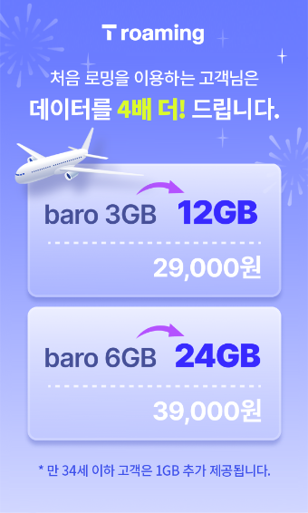 '첫 로밍 데이터 4배' 이벤트 이미지.  ⓒSK텔레콤