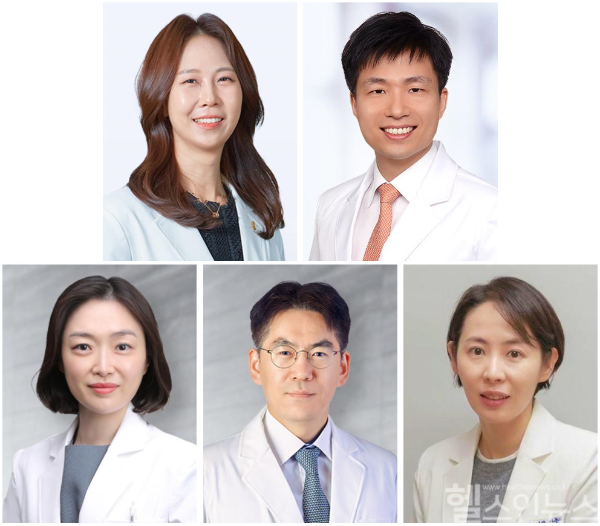 이다혜 중앙대병원 소아청소년과 교수(윗줄 좌측), 박재현 서울대병원 진단검사의학과 교수(윗줄 우측), 김화영 분당서울대병원 소아청소년과 교수(아래줄 좌측), 김재현 교수(아래줄 가운데), 박지영 고려대안산병원 소아청소년과 교수(아래줄 좌측) (중앙대병원 제공)