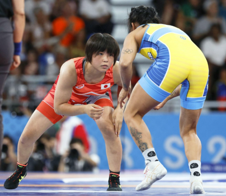 일본 레슬링은 2024 파리 올림픽에서 경량급 위주로 금메달 8개를 석권했다. 사진은 일본 여자 레슬링 경기 모습.