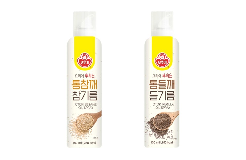 오뚜기 '통참깨 참기름 스프레이', '통들깨 들기름' (오뚜기 제공)
