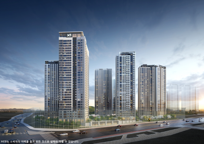 GS건설은 오는 13일 충남 아산시 탕정면 동산리 일대에 들어서는 ‘아산탕정자이 퍼스트시티’ 견본주택을 개관하고 본격 분양에 돌입할 예정이라고 12일 밝혔다. 사진은 ‘아산탕정자이 퍼스트시티’ A1블럭의 투시도. (사진 = GS건설 제공)