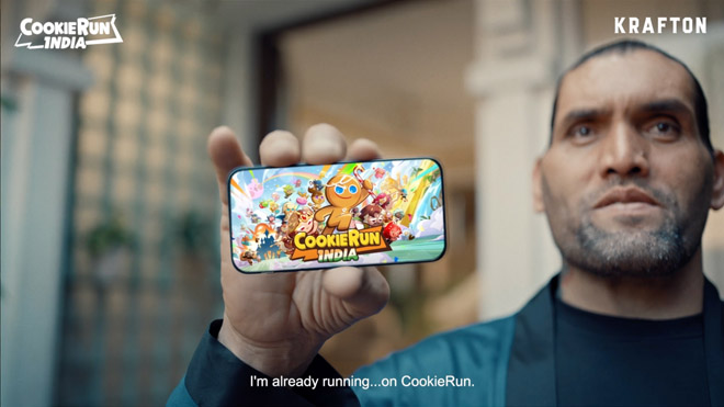 인도 유명 프로레슬링 선수 '더 그레이트 칼리'가 등장하는 쿠키런 인도 런칭 프로모션 영상 장면. 자료 제공 : 데브시스터즈