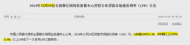 (상보) 중국, 기준금리격 1년물 LPR 3.10% 유지, 예상 부합...5년물도 3.60% 동결