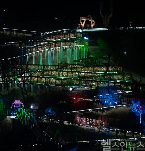 지난해 성탄트리 형태로 조명 시설이 설치된 애기봉(김포시 제공)