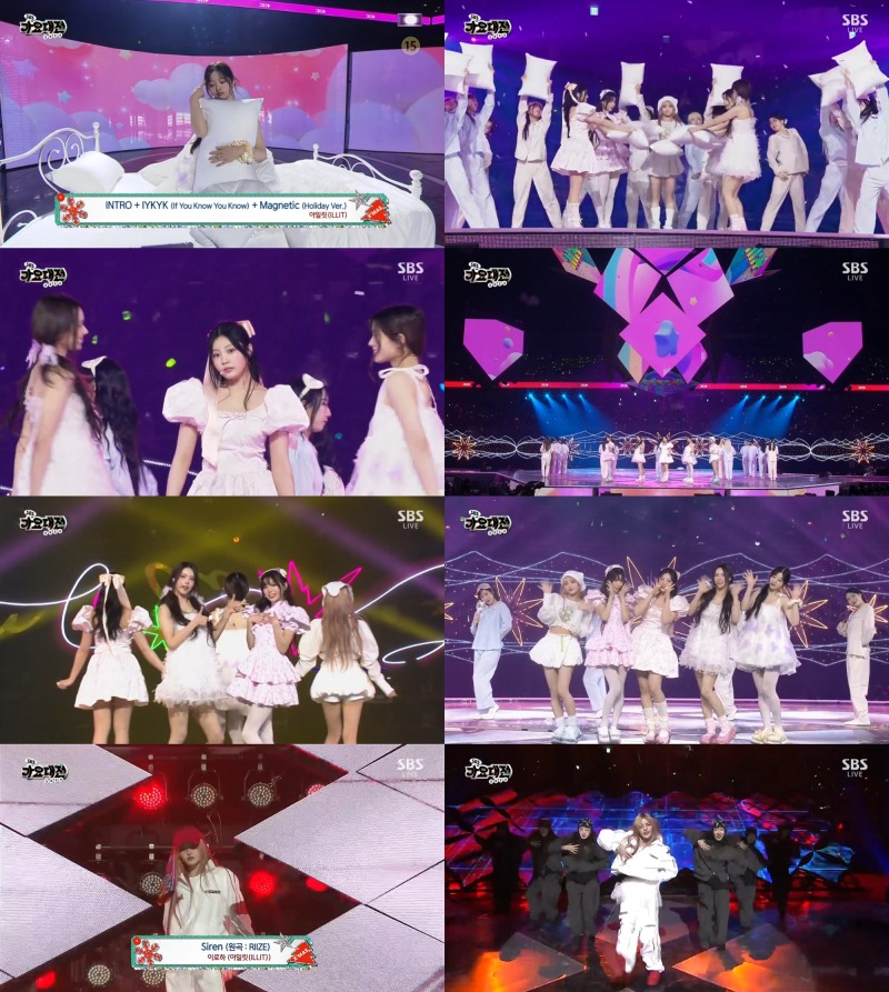 ‘가요대전’ 아일릿, 반짝반짝 빛났다…‘IYKYK’→‘Magnetic’ 홀리데이 버전 무대 공개