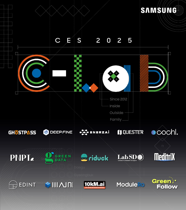 'CES 2025' C랩 전시관 포스터. 삼성전자가 내년 1월 7일부터 10일까지 미국 라스베이거스에서 열리는 세계 최대 가전 전시회 'CES 2025'에서 C랩이 육성한 사내 벤처와 외부 스타트업들의 혁신 기술을 선보인다. ⓒ 삼성전자