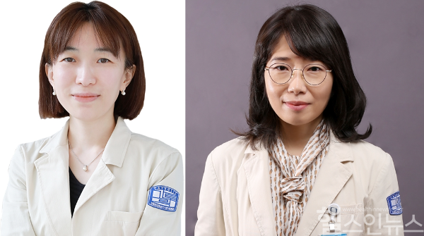(왼쪽부터) 정미향 서울성모병원 교수(제1저자), 조정선 대전성모병원 교수(교신저자) (서울성모병원 제공)