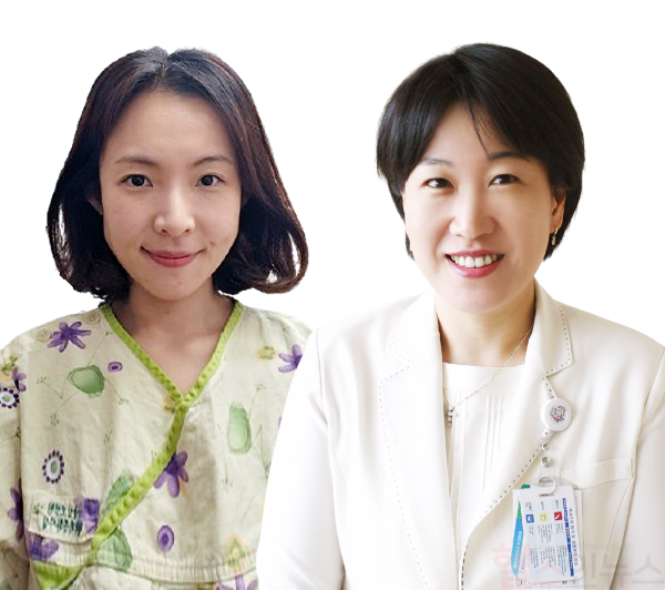 (왼쪽부터)AON 우수논문상 수상을 수상한 이지원 선임, 김동연 매니저 (서울성모병원 제공)