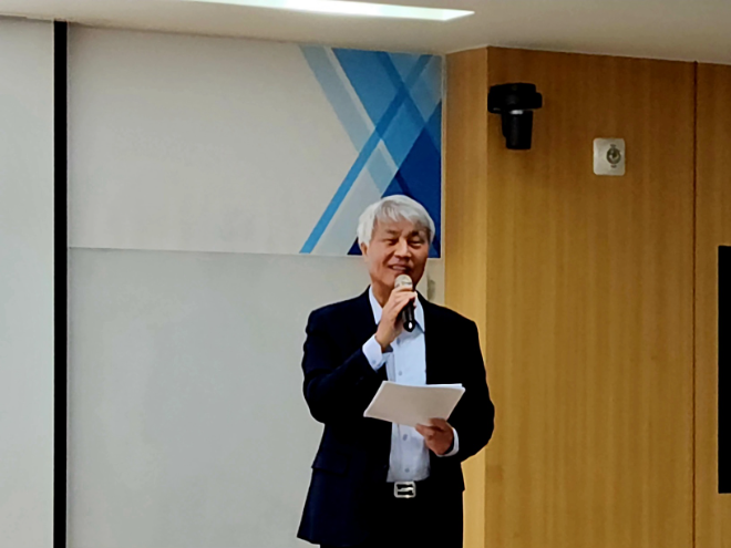 석창규 웹케시그룹 회장이 3일 기자간담회에서 발언하고 있다.=양민호 기자