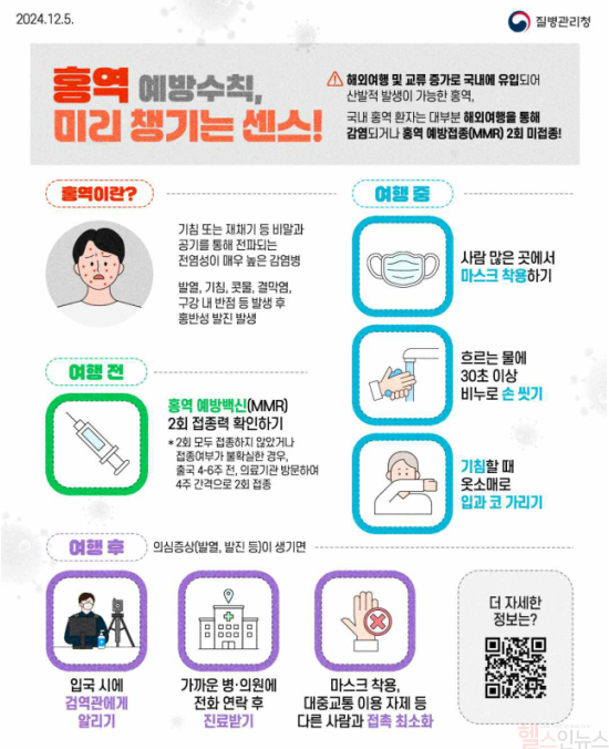 홍역 예방수칙 안내 포스터