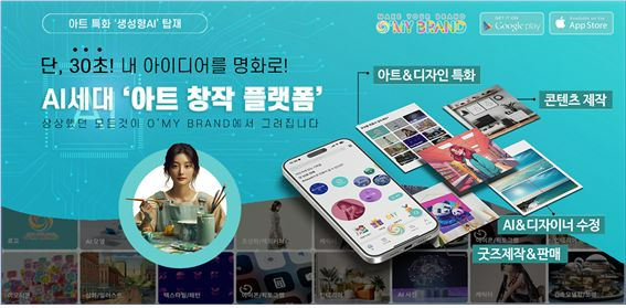 오마이브랜드, 창작아트 브랜드 제작 플랫폼 '오마이브랜드' 출시...생성형 AI기술 활용