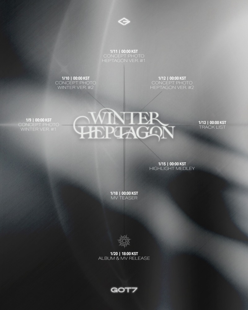갓세븐(GOT7), 미니 앨범 'WINTER HEPTAGON' 스케줄러 공개…컴백 카운트다운 시작