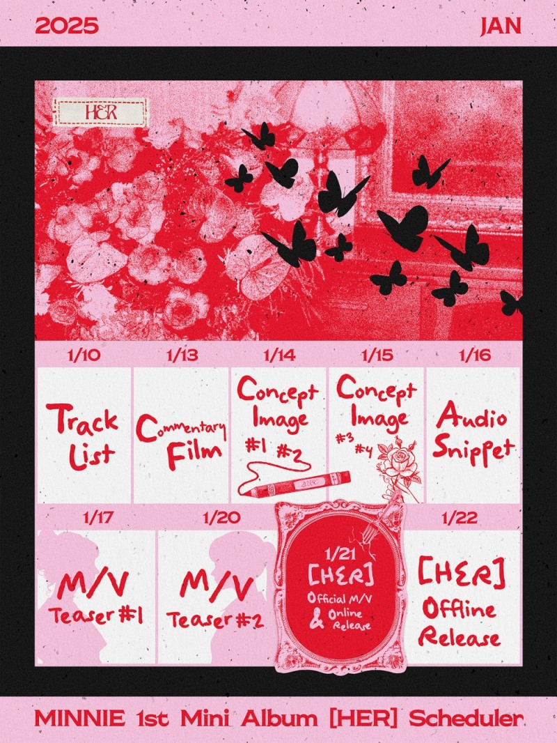 (여자)아이들 민니, 첫 미니 앨범 'HER' 스케줄 티저 공개…솔로 데뷔 카운트다운 돌입