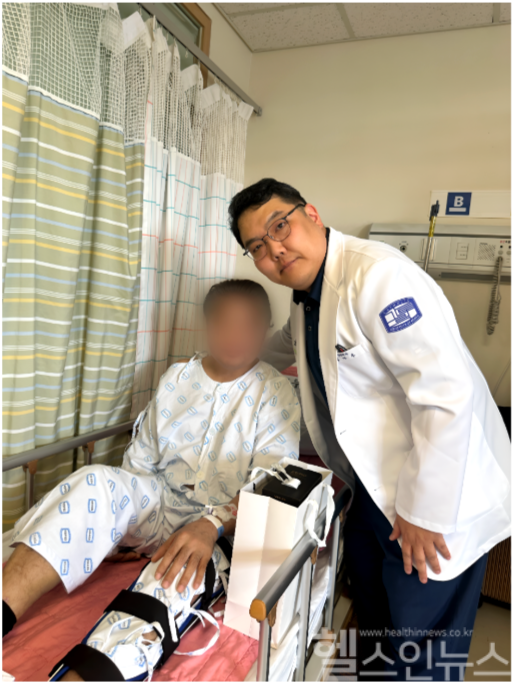 김마루 외상외과 교수와 환자 (의정부성모병원 제공)